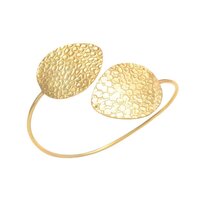 Golden duo crystal design cuff bracelet