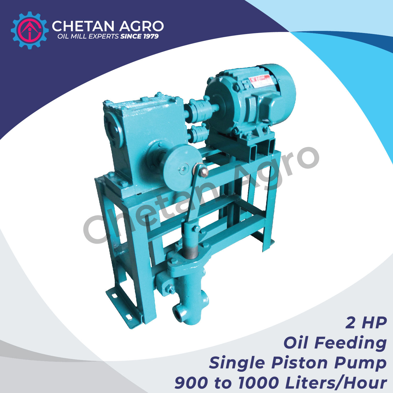 Chetan Agro Edible Oil Feeding Pump Capacity : 150 to 2000 Liters/Hour