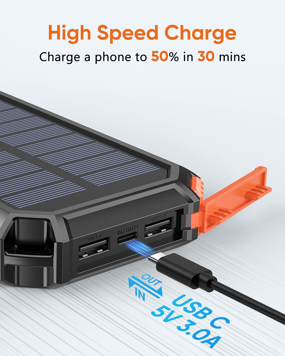 Riapow Solar Power Bank 26800Mah Orange