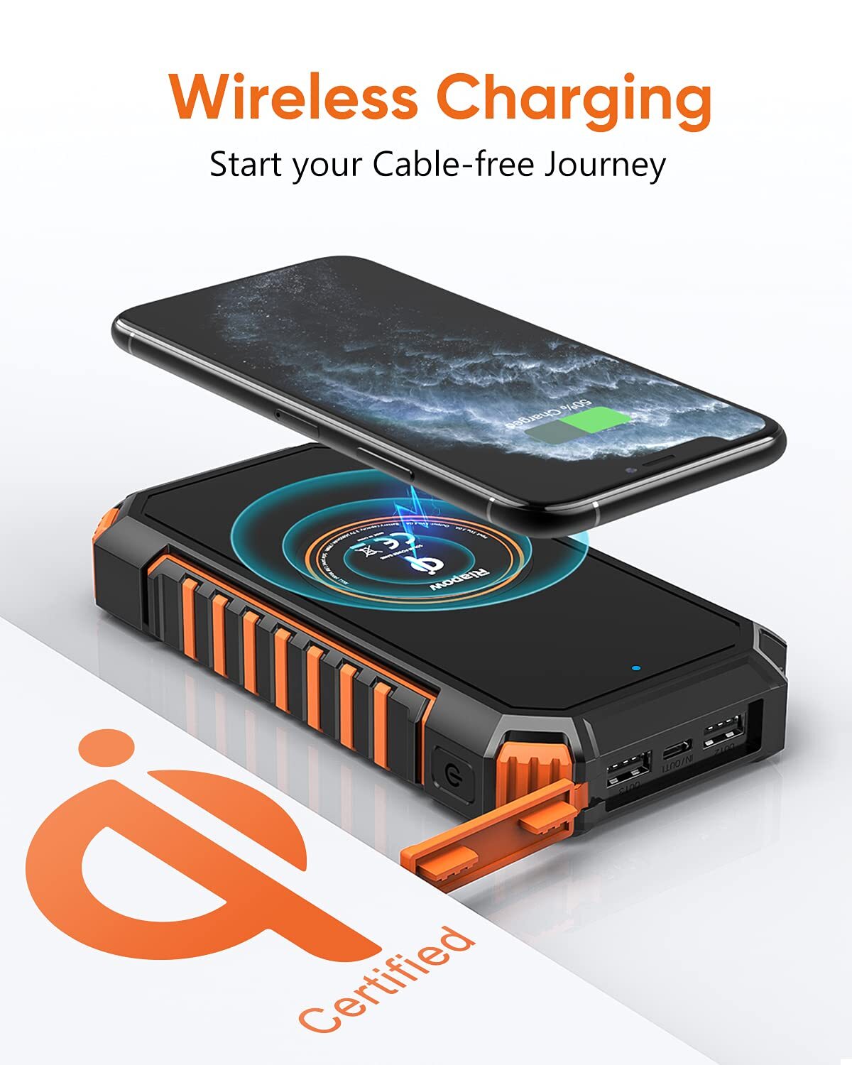 Riapow Solar Power Bank 26800Mah Orange