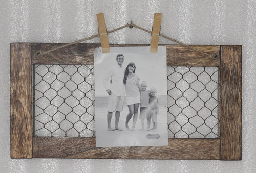 16 Inch Wooden Perforated Photo Frame