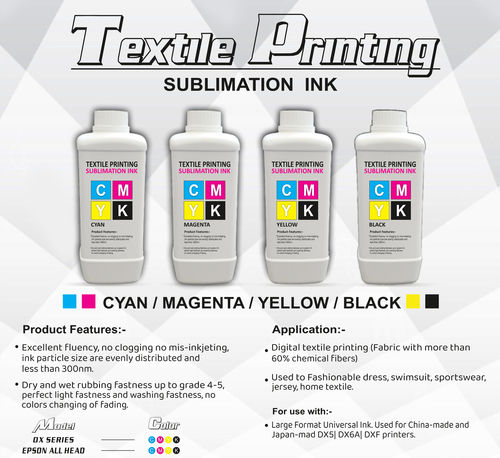 Magenta Color Textile Printing Sublimation Ink Size: Available In Various Sizes