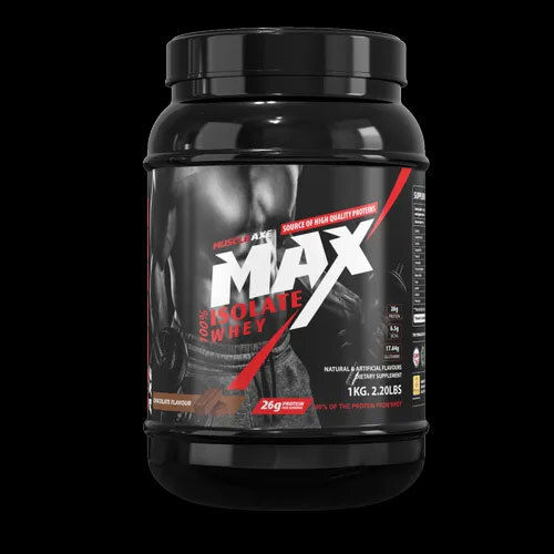 1KG Chocolate Flavour Muscle Axe Max Isolate Whey Protein Powder