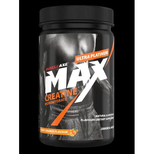 200GM Orange Flavour Muscle Axe Max Creatine Monohydrate Powder