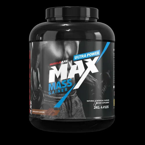 2KG Chocolate Flavor The High Calorie Gainer Muscle Axe Max Mass Gainer Powder