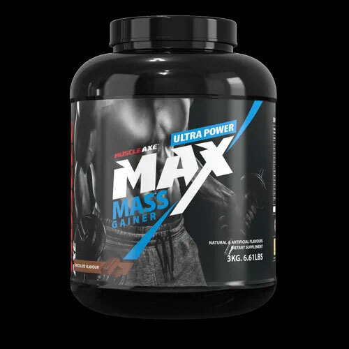 3KG Chocolate Flavor The High Calorie Gainer Muscle Axe Max Mass Gainer Powder