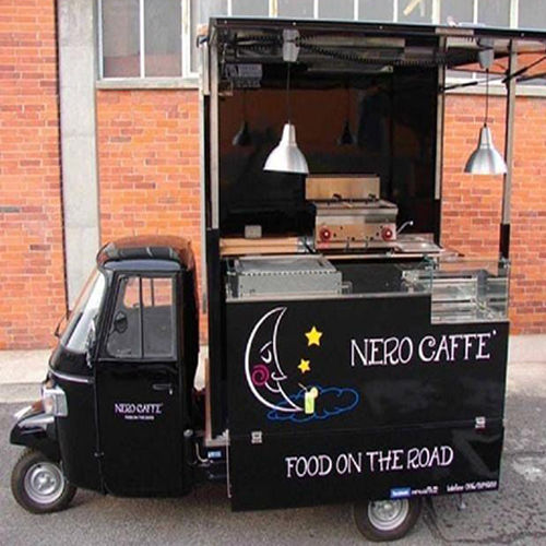 Black Fast Food Cart On Wheel