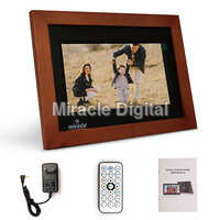 7 Inch Dark Color Wooden Digital Photo Frame - Color: Black