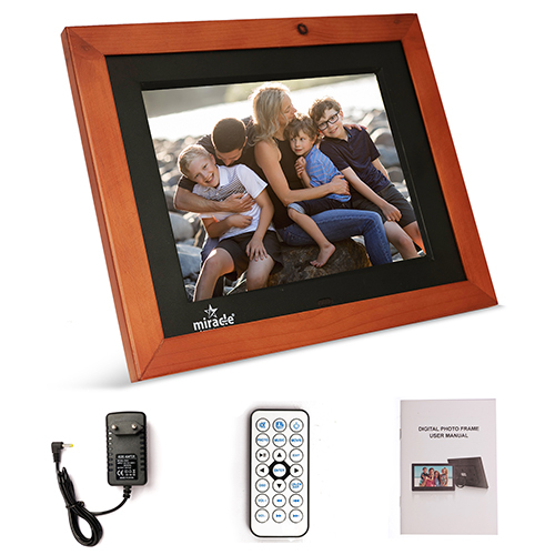 Multi Colour 8 Inch Dark Color Wooden Digital Photo Frame