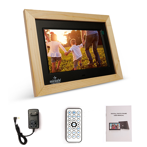 7 Inch Light Color Wooden Digital Photo Frame