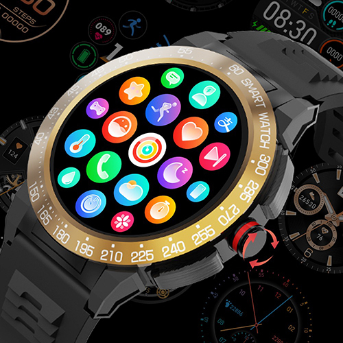 1.46 Inch HD Display Alpha Pro Black Rubber Belt Smart Watch