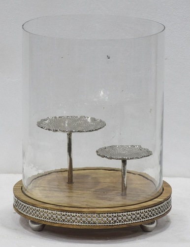 10 Inch Wooden Base Pillar Holder
