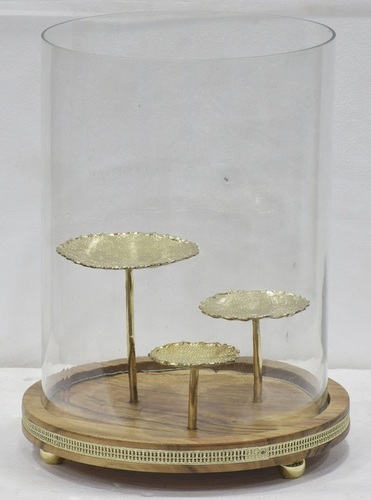 14 Inch Wooden 3 Stand Pillar Holder