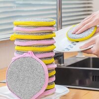 2-in-1 Dishwashing Scrub & Sponge - Durable Double-sided Cleaning Tool | Gentle On Delicate Items, Tough On Stains, Ideal For Various Surfaces