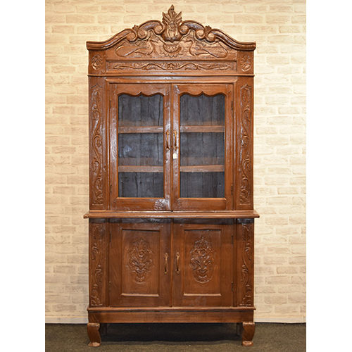 Antique Teak Wooden English Cabinet - Color: Brown