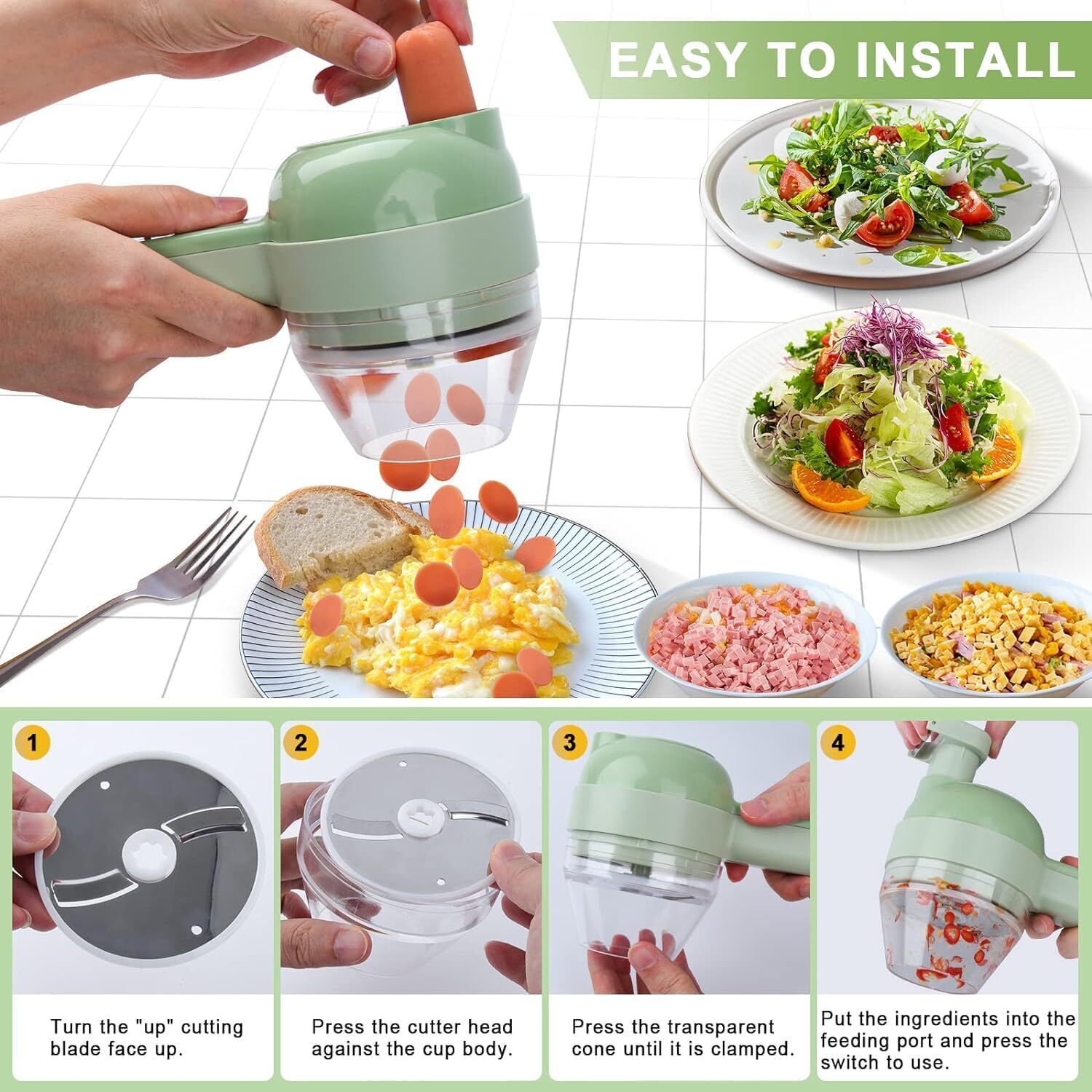 4 IN 1 KITCHEN ELECTRIC VEGETABLE CUTTER