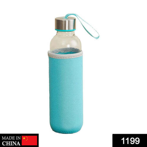 GLASS WATER BOTTLE (500 ML) WITH COVER