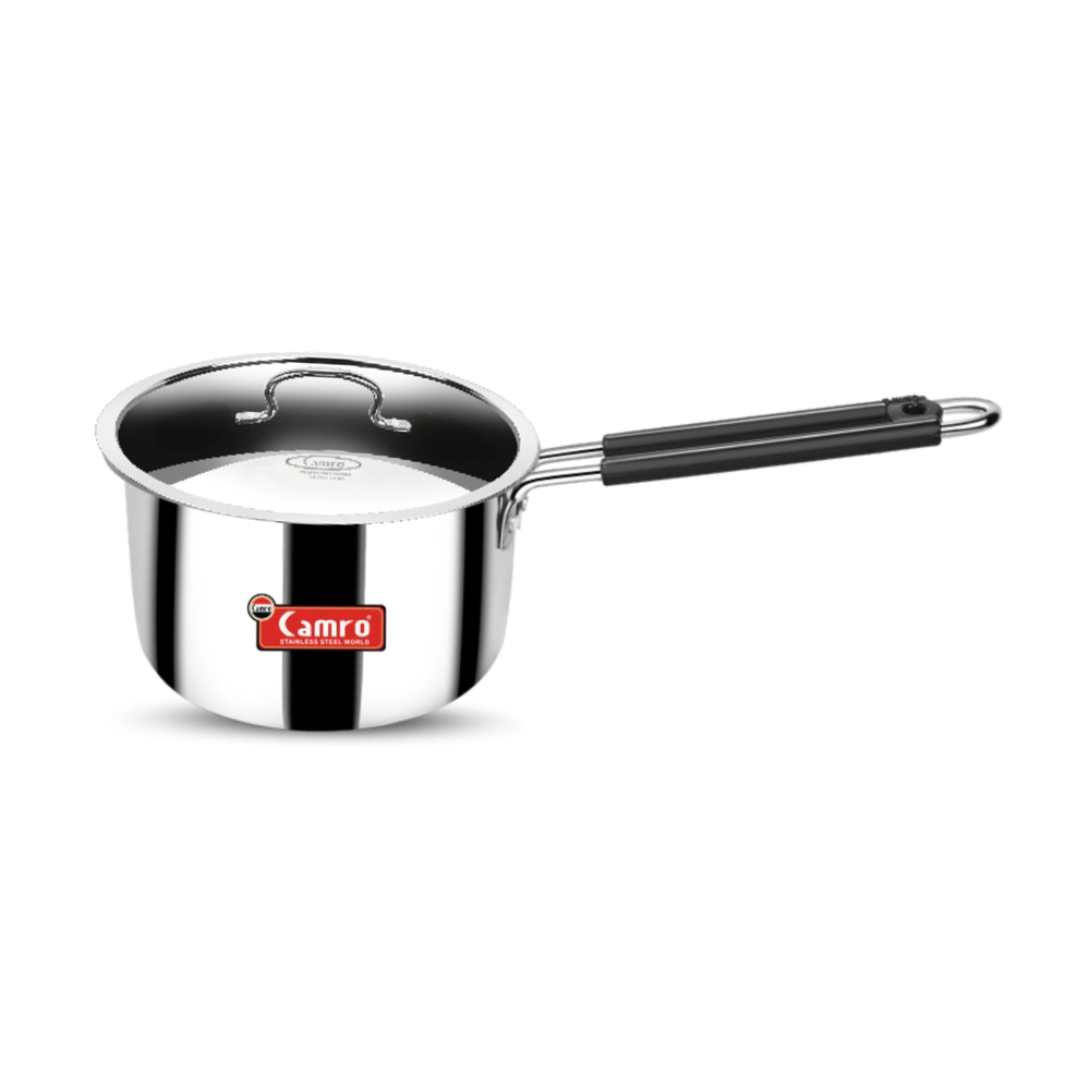 Triply Stainless Steel Saucepan with Lid Induction Base, 1 Ltr