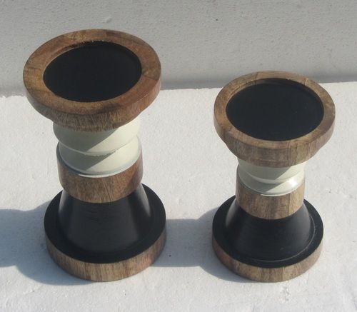 8 Inch Wooden Decorative Pillar Holder