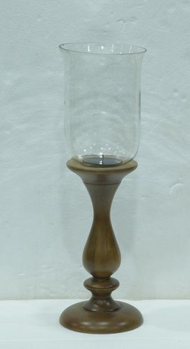 10" Wooden Pillar Candle Holder