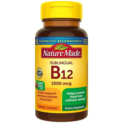 Nature Made Vitamin B-12 Sublingual Cherry 1000 Mcg - 50 Lozenges