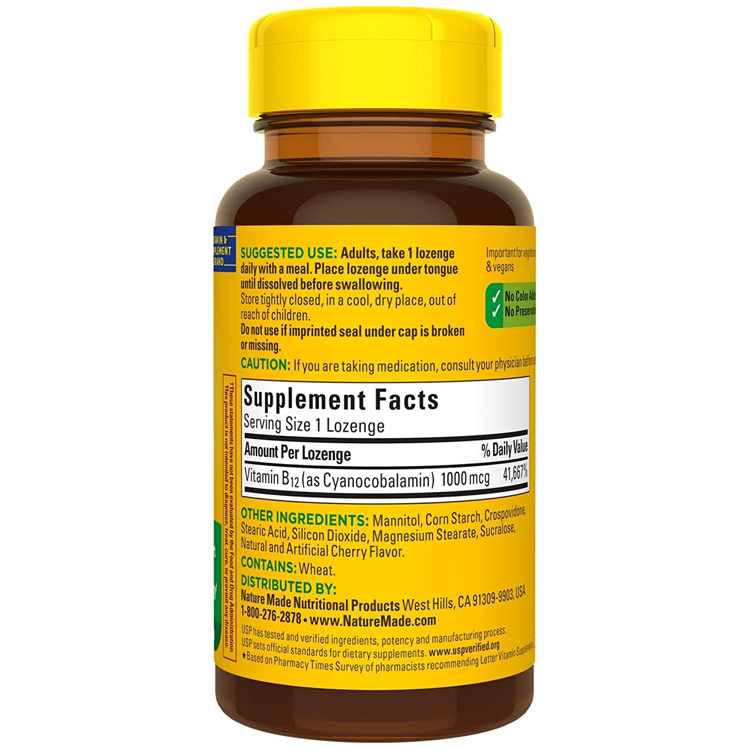 Nature Made Vitamin B-12 Sublingual Cherry 1000 Mcg - 50 Lozenges