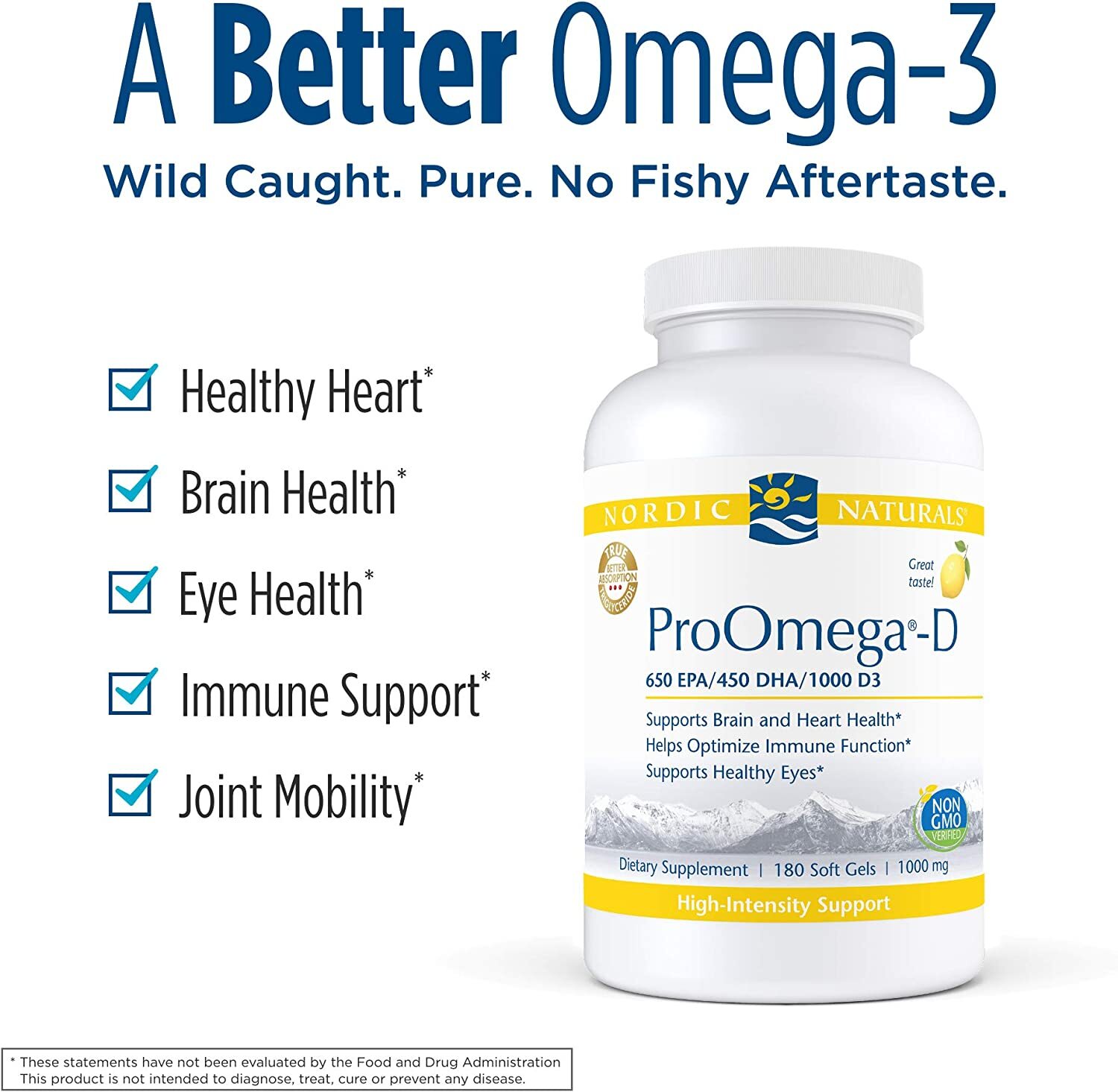 Nordic Naturals ProOmega-D, Lemon Flavor - 180 Soft Gels - 90 Servings