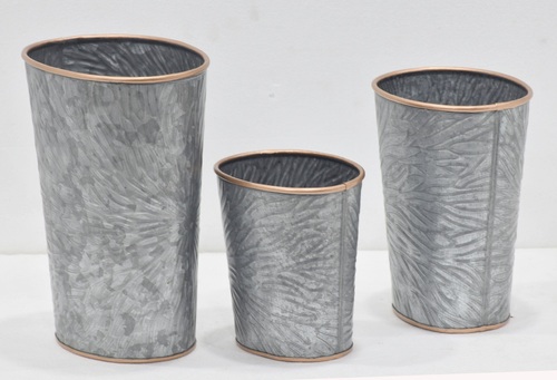 Galvanised Glass Planter