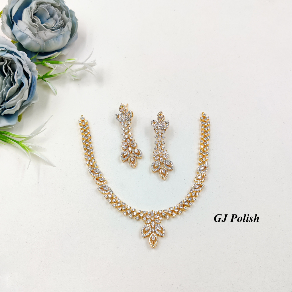 Fancy American Diamond Necklace Set