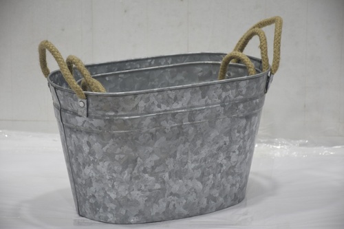 Set of 3 Galvanised Ovoul Planter