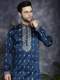 Embroidery Print Partywear Kurta pyajama  for men