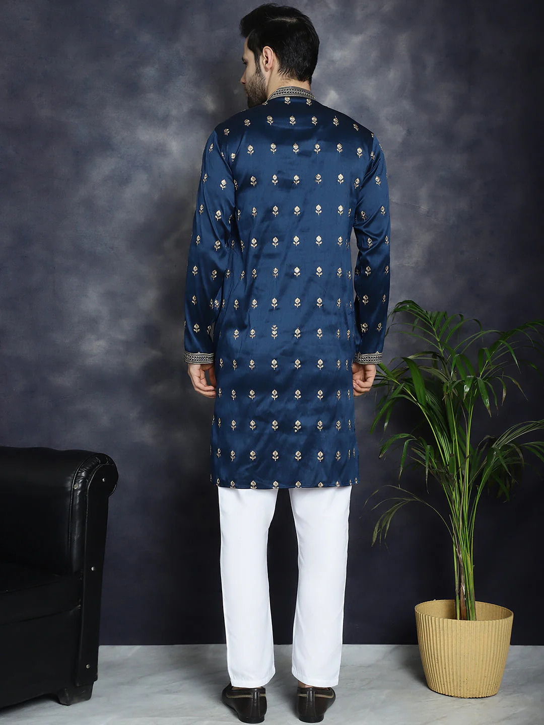 Embroidery Print Partywear Kurta pyajama  for men