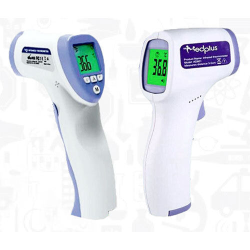 Forehead Digital Infrared Thermometer - Plastic, 8x8x8 cm, White and Blue | High Accuracy German Sensor, Fast Response in 0.5 Seconds, Non-Contact Measurement