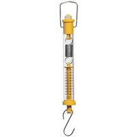 Spring Balance Tubular - Plastic, Portable, Yellow, 2.5kg Capacity | Clear Body, Calibrated In Grams & Newtons, Includes Hanging Ring And S-hook