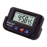 Digital Stop Watch - Plastic Material, 7.4x4.6x2.8 Centimeters Dimensions, Black Color, Standard Rectangle Design