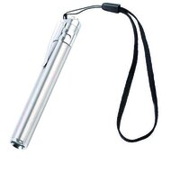 Medical Pen Torch - Anodized Aluminum, 50d X 6w X 5h Mm, Silver | Lightweight Design, Led Light Source, Battery Powered, Portable Use