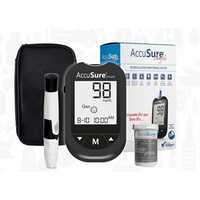 Accusure Simple Glucometer - Digital, 10 X 10 X 5 Cm, Black | 8-second Accurate Results, 0.5l Minimum Sample, Iso Compliant, 1000 Test Memory, Ketone Warning, Lifetime Warranty
