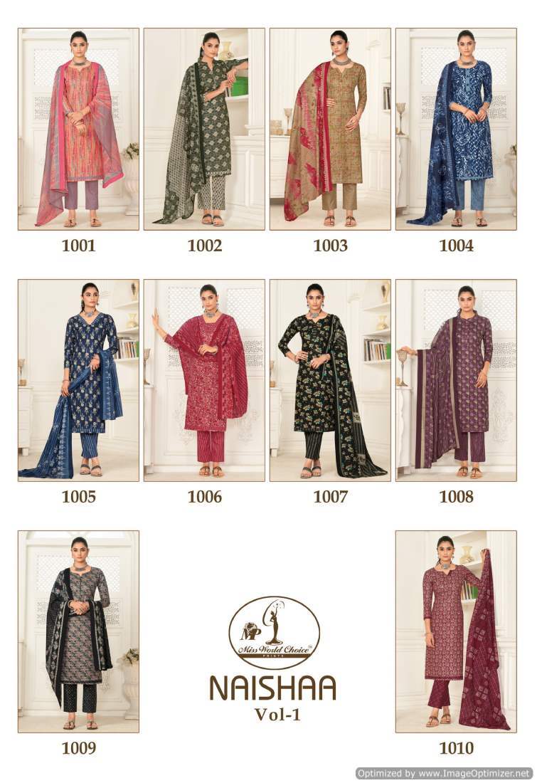 Miss World Naishaa Vol-1 a   Dress Material