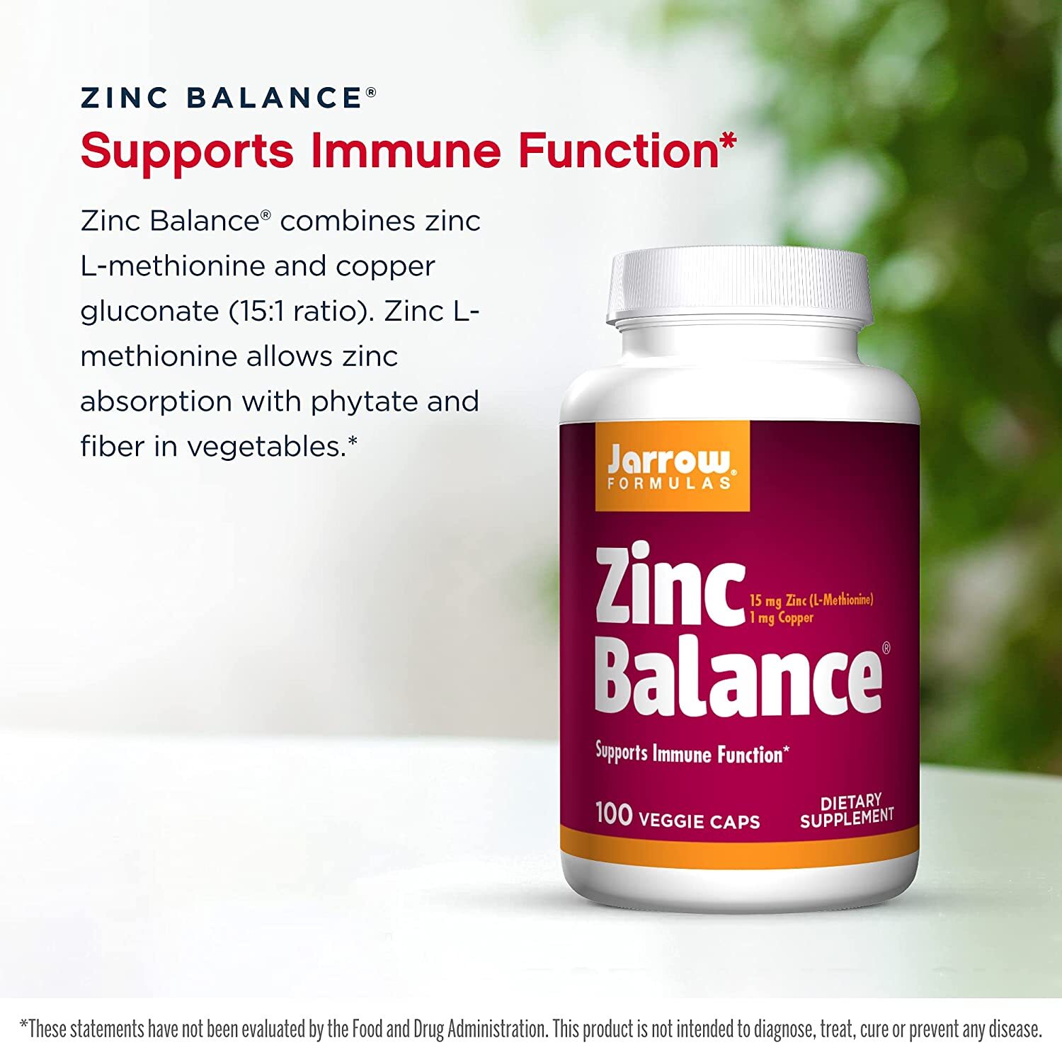 Jarrow Formulas, Zinc Balance, 100 Capsules
