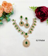 Colorstone American Diamond Necklace Set