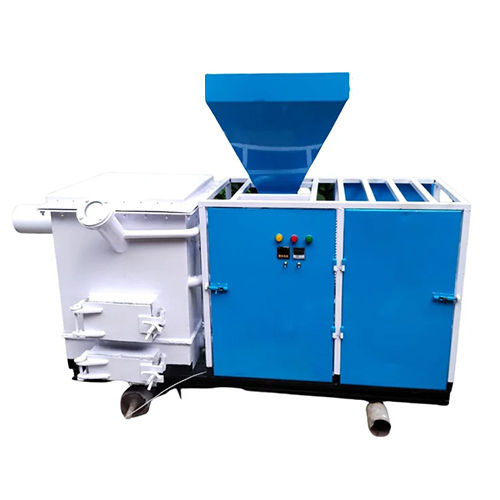 Blue Horizontal Biomass Pellet Burner