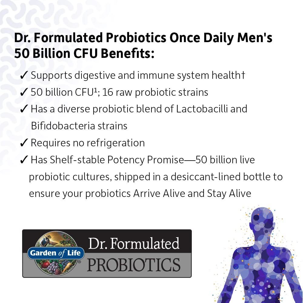 Garden of Life Probiotics for Men 50 Billion CFU Probiotic 30 Capsu