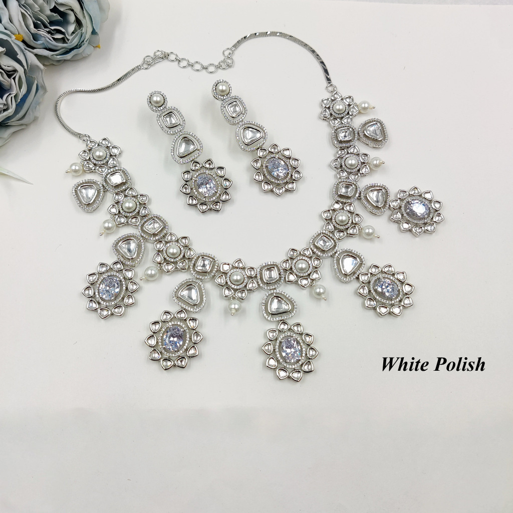 Delicate American Diamond Necklace Set