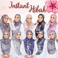 Ladies Instant Hijab - High-quality Chiffon, Customized Size & Patterns , Elegant Printed Design For Versatile Styling