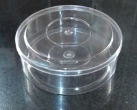 Round Medium Box - 6 Inch, Transparent Crystal | Food Grade, Hygienic, Lightweight With Lid Cover For Dry Fruits, Cookies, And Chocolates