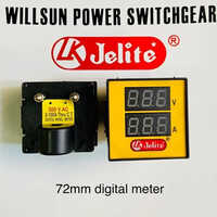 72mm Digital Panel Meter - Metal & Plastic, 72mmx72mm Size, Black & Yellow, Measures Up To 500v, 50hz Frequency, Industry Standard Temperature, Warranty Included