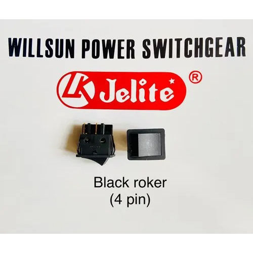 Black 16 Amp Rocker Switch Without Light