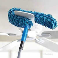 Handheld Ceiling Fan Duster - Durable Plastic & Metal, Vibrant Blue Color, Convenient Handheld Design For Easy High Area Access