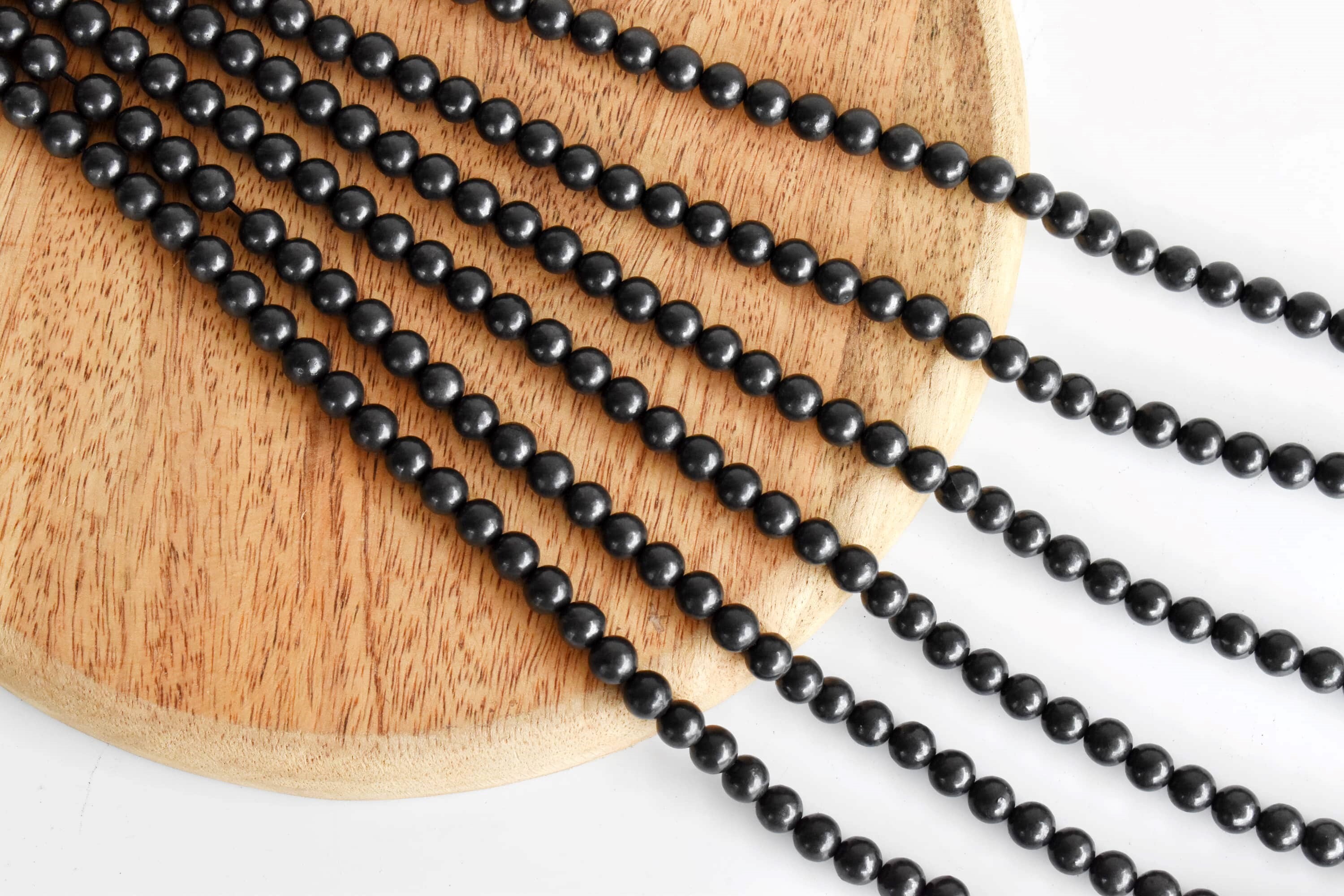 8mm Black Shungite Beads, Crystal Beads for Necklace Gemstone Beads Jewelry