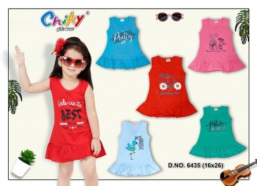 GIRLS SLEEVELESS FROCK 6435